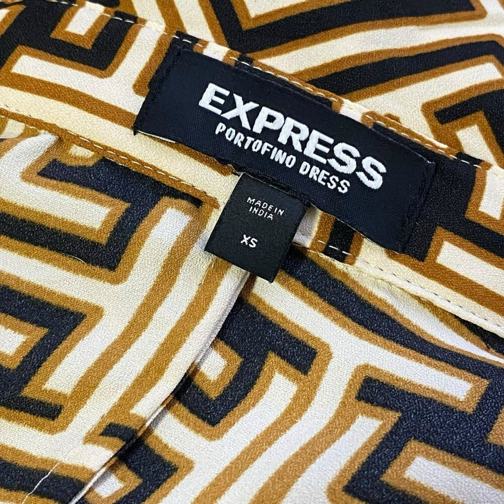 Express Printed Collared Half Button Up Mini Port… - image 3